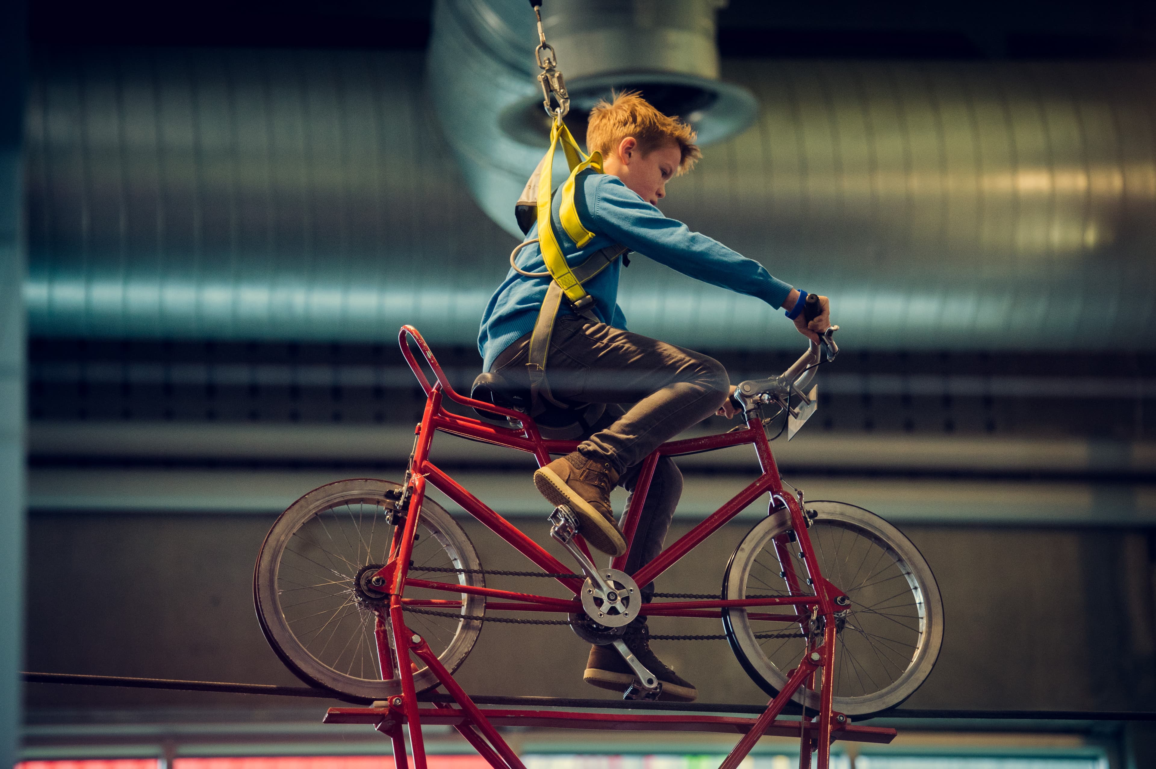 fiets op de kabel